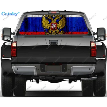 ruské vlajky Okna Obtisk Nálepka Grafické PVC Dekorativní Auto Samolepka Perforovaný Vinyl Univerzální Nálepka