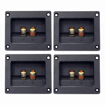 4ks DIY Domácí autorádia 2-pásmový Reproduktor Box Terminálu Kolem Náměstí Spring Cup Konektor Binding Post 93X80mm Černá