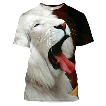 Letní 3D Zvíře Lev Tištěné T-shirty Muži Kulturista Grafické T Shirt Fitness Sportovní oblečení Mladistvou Vitalitu Nadrozměrné Oblečení