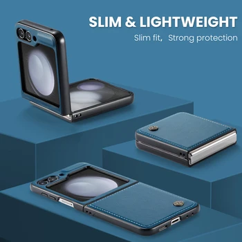 Pro Samsung Flip5 Slim Lehká Kožená Taška Pouzdro pro Samsung Galaxy Z Flip5 Flip 5 Zflip5 5G Nárazuvzdorný Případy Telefon