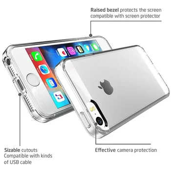 Luxusní Crystal TPU Měkké Pouzdro Pro iPhone SE 2022 2020 Kryt pro Apple iPhone 7 8 Plus Funda pro iPhone 6 6S Plus 5 5s Se Coque