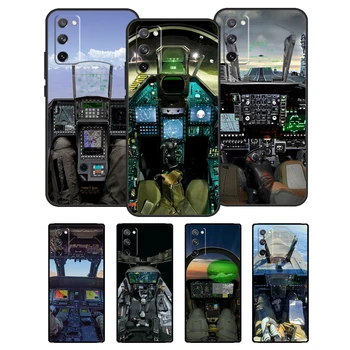 letadla, letadlo kokpitu Silikonové Pouzdro Pro Samsung Galaxy S22 S21 Ultra Poznámka 20 S8 S9 S10 Poznámka 10 Plus S20 FE Kryt