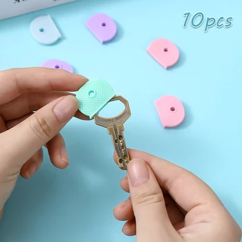 10KS Módní Multi Barevné Duté Gumové Soft Klávesa Klíče Čepice Key Pokrývá Topper Přívěšek na klíče klíčenka Pro Auto Přívěšek na klíče Příslušenství