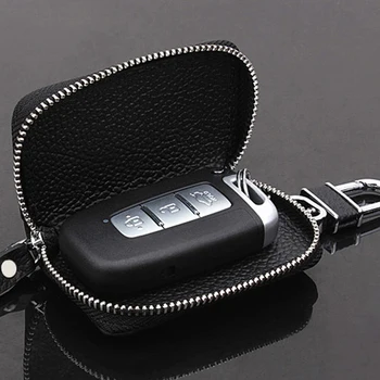 Koženou Peněženku, Klíče Případě, Zip Auto Znak Odznak Keychain Bag pro LADA Priora Niva Vaz Granta Samara 2108 XRay Sedan Dálkový ovladač K