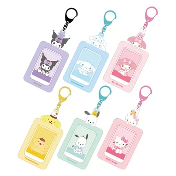 MINISO Hello Kitty, my melody Kuromi Student školy, karty, jídlo karty, autobusové karty Aidou foto kartu klíčenka bag přívěsek držitele karty