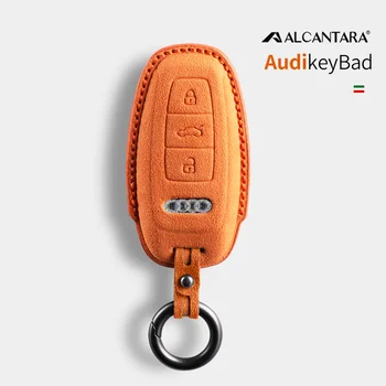 Semiš Alcantara Auto Dálkové Klíč Pouzdro Taška Pro Audi A3 A6 A7 A8L D5 C8 Q4 E-tron, Q7 Q8 S6 S7 S8 RS Klíč, bytové doplňky