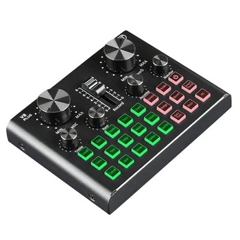 Maloobchodní V8 Konektor Zvukové Karty Pro Live Streaming Hlas Měnič Zvuková Karta S Více Zvukovými Efekty, Audio Mixer Pro Nahrávání