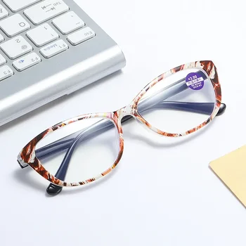 Anti-Blue Light Ultra Lehké Brýle Na Čtení Módní Presbyopie Brýle +1,0 Do +4.0 Ženy Trend Tištěné Rám Brýle Na Čtení