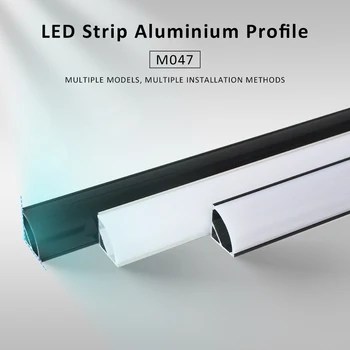 LED Rohový Hliníkový Profil 50CM Kanál Držák Difuzní pro Led Strip Světlo V Tvar Černá Skříňka, Lampa Kuchyň, Šatna Lampy