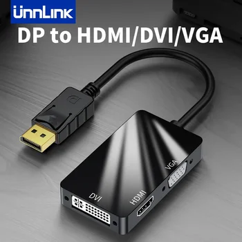Unnlink 3 V 1 Thunderbolt Mini DP na HDMI VGA DVI Converter 4K 1080P Displayport Kabel Adaptéru Hub pro MacBook Pro Vzduch