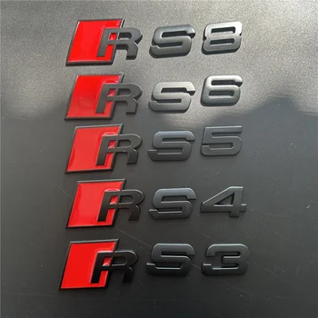 Vhodné pro Audi zadní logo AQ modifikace RS3 RS4 RS5 RS6 RS8 sportovní posunutí Kovové 3D