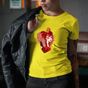 Disney Alenka v říši Divů Ženy, T-Košile Kreativní Umění Mládeže Horní Oblečení Letní Červená Královna Tisk T Košile Ženy Harajuku
