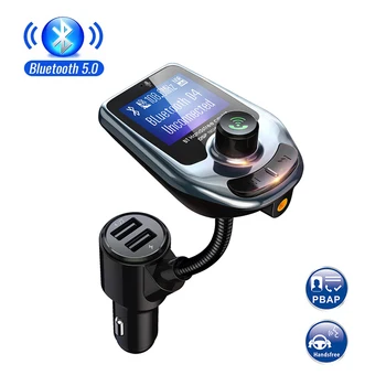 Nové Auto Bluetooth 5.0 FM Vysílač Bezdrátové Handsfree Audio Přijímač Auto MP3 Přehrávač TF/AUX QC3.0/1A Dual USB Rychlá Nabíječka