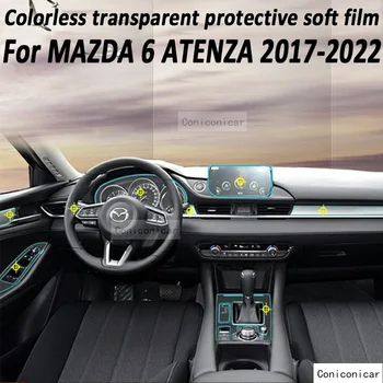 Pro MAZDA 6 ATENZA 2017-2022 Gear Panel Navigační Automobilový Interiér Obrazovky Ochranný Film TPU Anti-Scratch Nálepka Chránit