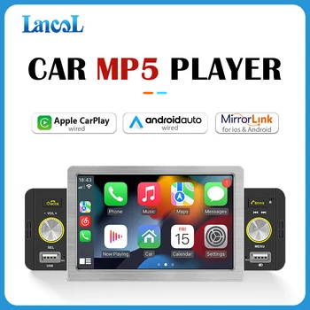 5Inch Carplay Kabelový Adaptér do Auta FM Rádio, Multimediální MP5 Přehrávač Carplay, Android Auto, MirrorLink Stereo Bluetooth Couvací Kamera