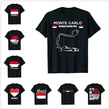 2022 Léto Monaco Monégasques Vlajky suvenýr T-Shirt Pro Muže, Ženy T Košile Hip Hop Topy Tees Bavlna