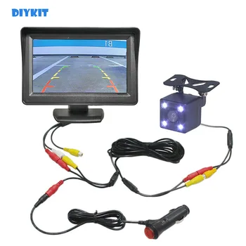 DIYKIT Parkoviště Pomoc 4.3 inch Rear View Monitor Auto Couvání Zadní Zálohování Fotoaparát Zapalovač