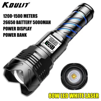 80W High Power LED Svítilna USB Nabíjecí Silné Světlo Taktické Pochodeň Zoom Venkovní dálkové Camping svítilna 26650 Baterie