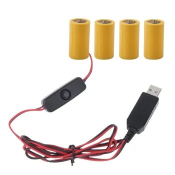 LR14 C Baterie Odlučovače USB Napájecí Kabel s Spínačů Vyměňte LR14 C Baterie pro Elektrické Hračky, Hodiny, Svítilna