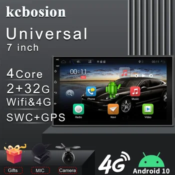 Kcbosion 7palcový 2 Din autorádio Stereo Pro Univerzální Quad Core Android 10.0 BT RDS SWC GPS Mirror Link DAB-Multimediální Přehrávač 2.5 D